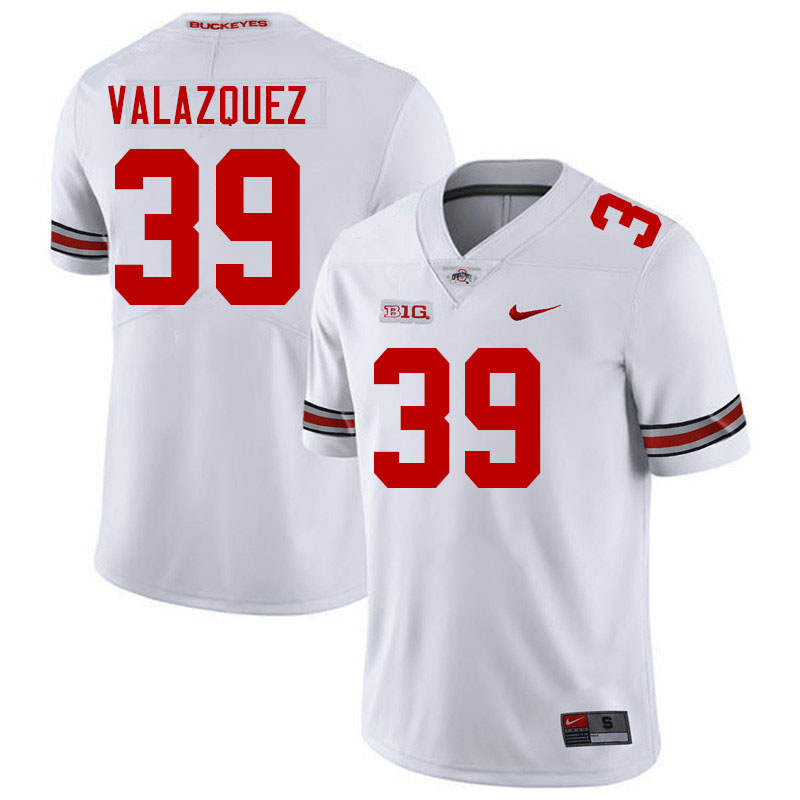 Ohio State Buckeyes Joey Valazquez Men's's #39 Authentic White College Football Jersey 2404UWKZ3